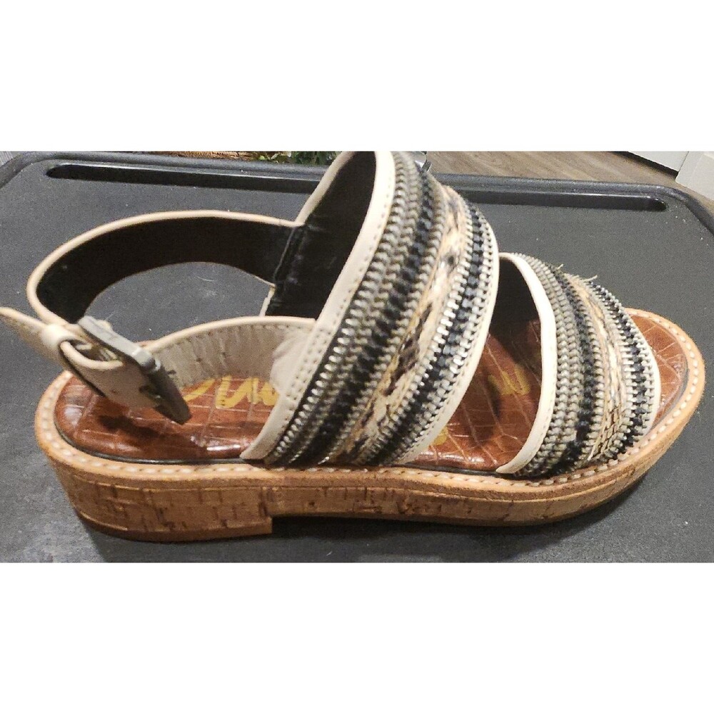 Sam Edelman Shoes Womens 7 M  LEATHER‎ Luxury Brand Sandal Cork $125